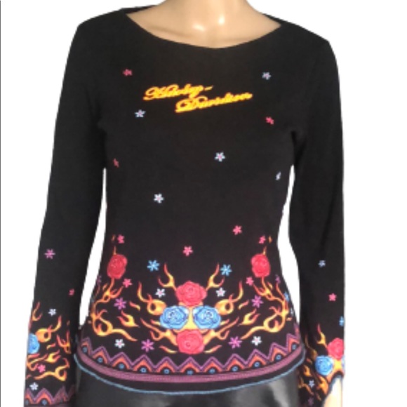 Harley-Davidson Tops - RARE Harley-Davidson Painted Long Sleeve Top M